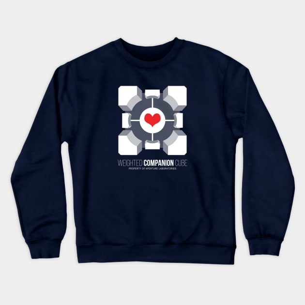 Weighted Companion Cube Loves You Crewneck Sweatshirt by AlisterCat